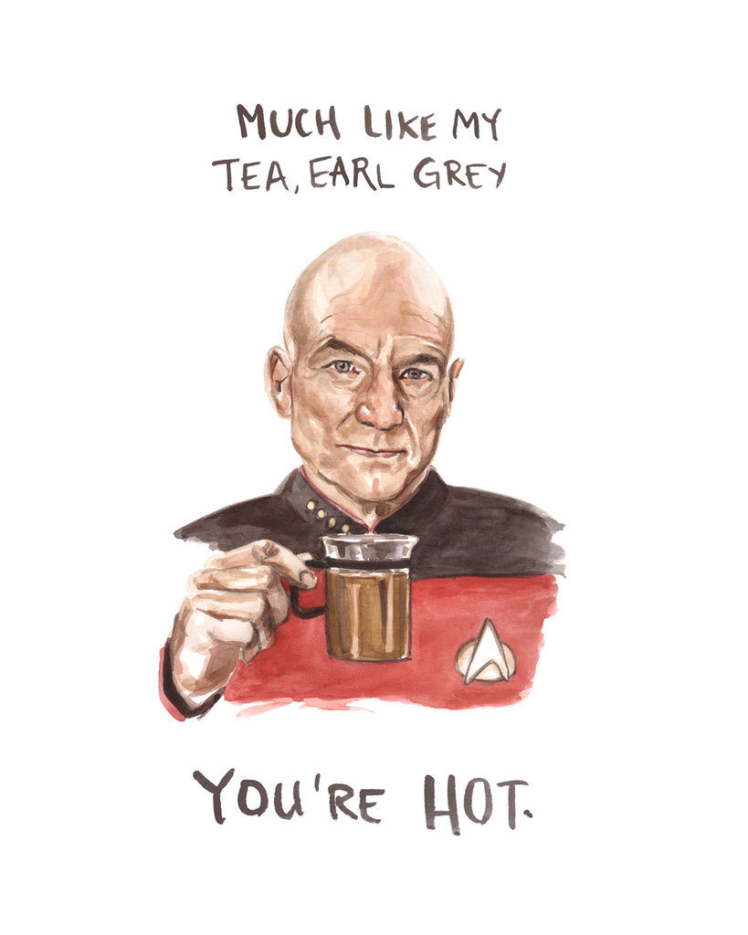 Captain Picard - Tea, Earl Grey, Hot - Greeting Card – Heather Buchanan