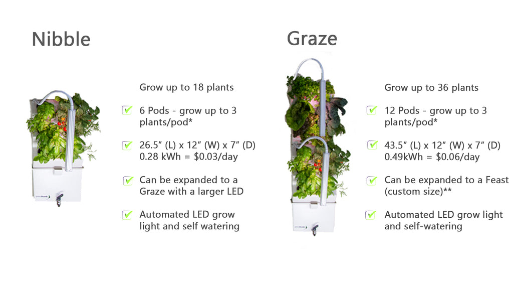 Nibble and Graze indoor hydroponic vertical gardening