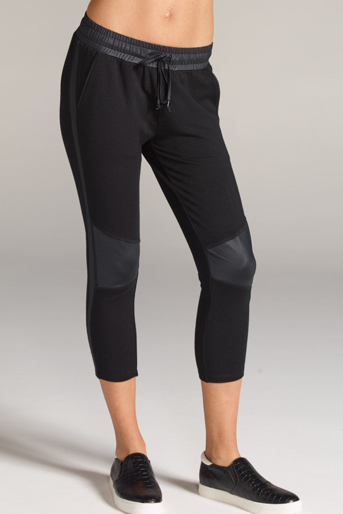 Michelle Cropped Moto Jogger With Leather - CHICHI ACTIVE