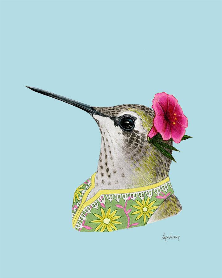 Hummingbird Lady Art Print – Berkley Illustration