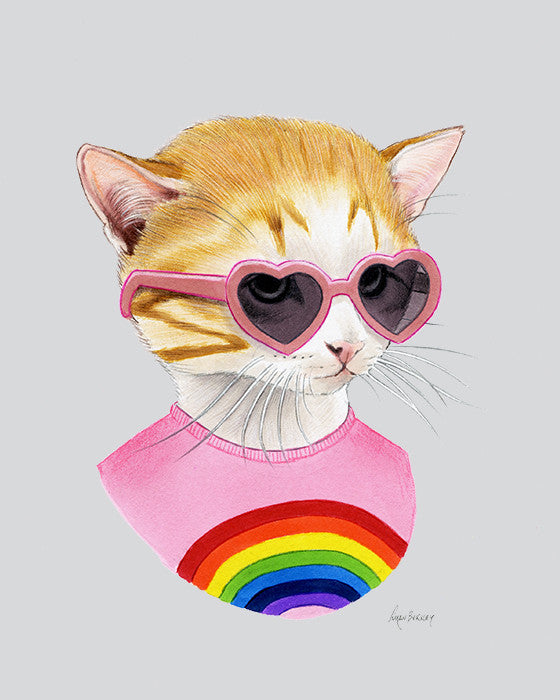 Cat art print - Rainbow Kitten – Berkley Illustration