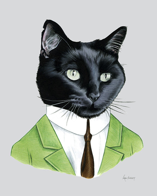 Cat Art Print - Black Cat Gentleman – Berkley Illustration