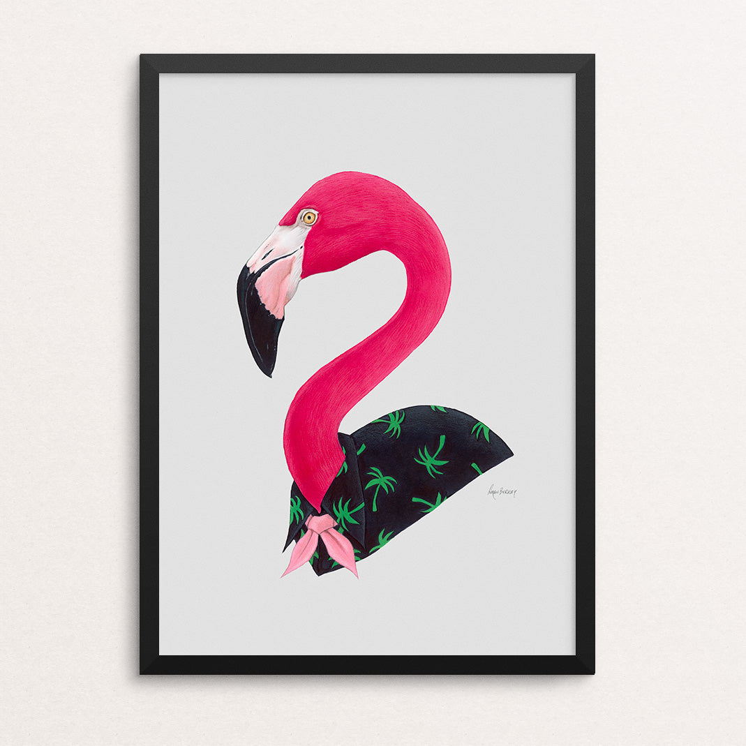 flamingo art print