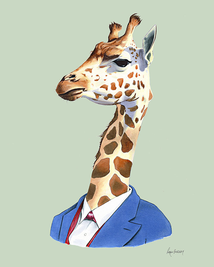 Giraffe Gentleman Art Print – Berkley Illustration