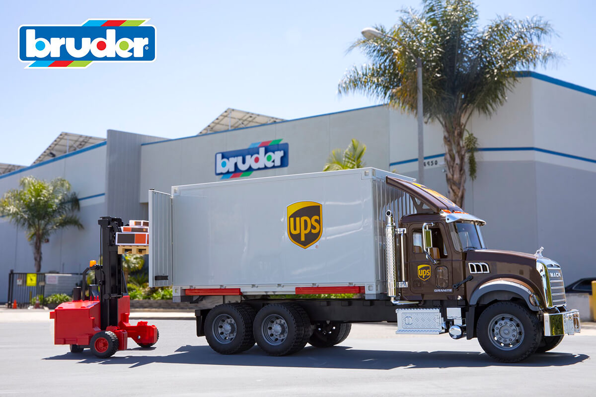 Bruder detail is a benefit of the larger 1:16 scale toys shown by this UPS truck.