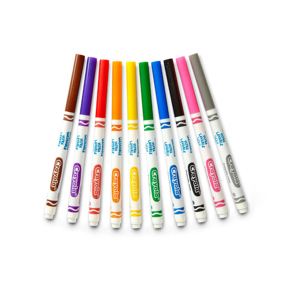 Crayola Classic Fine Line Markers, Assorted Colors - 10 count