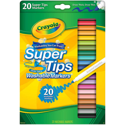 Crayola 24 Super Tips Washable Coloured Markers — Booghe