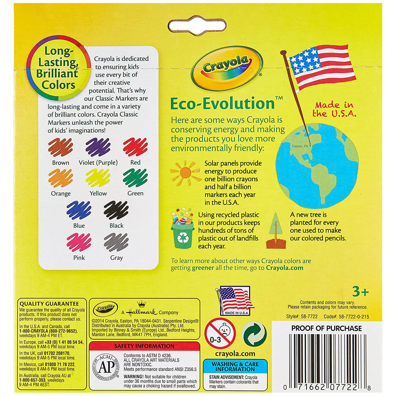 Broad Line Markers, Classic Colors, 10 Count, Crayola.com