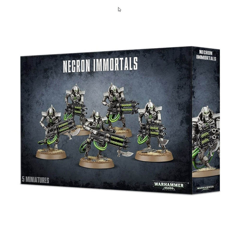 Front view of the Warhammer 40K Necron Immortals package.