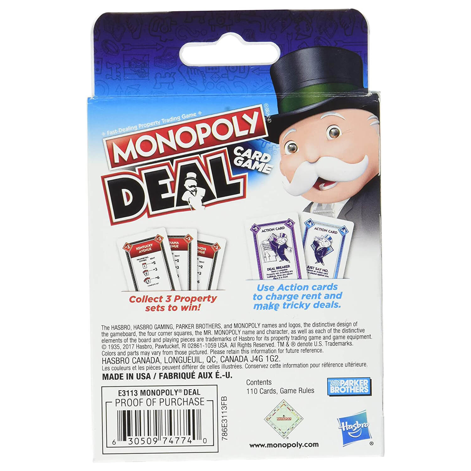 Monopoly Deal Property Card Game