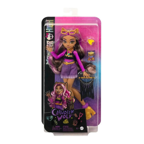 Monster High Clawdeen Wolf Fashion Doll with Purple Streaked Hair,  Accessories & Pet Dog