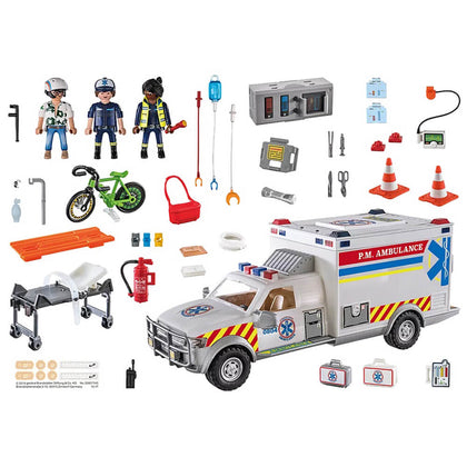 Playmobil - 70936 - ambulance avec secouristes et blessé PLAYMOBIL Pas Cher  