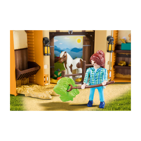  Playmobil Pony Stable Play Box Playset : Toys & Games