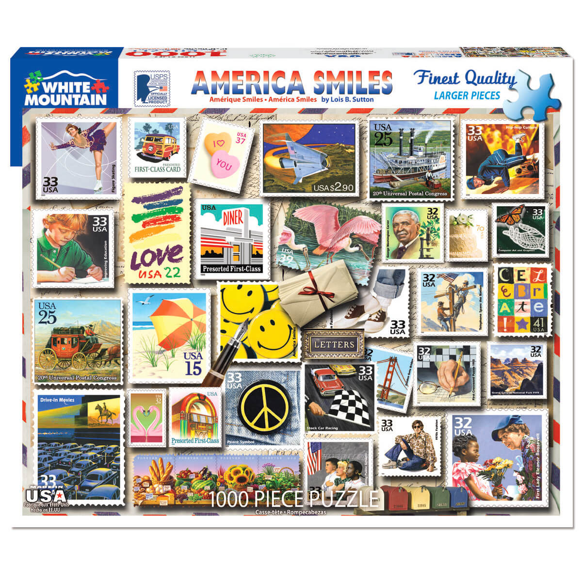 1000 Piece Jigsaw Puzzle - Forever Stamps – White Mountain Puzzles