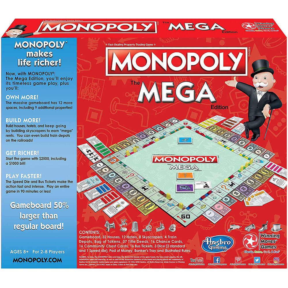 overspringen lever Malen Winning Moves Monopoly The Mega Edition Game