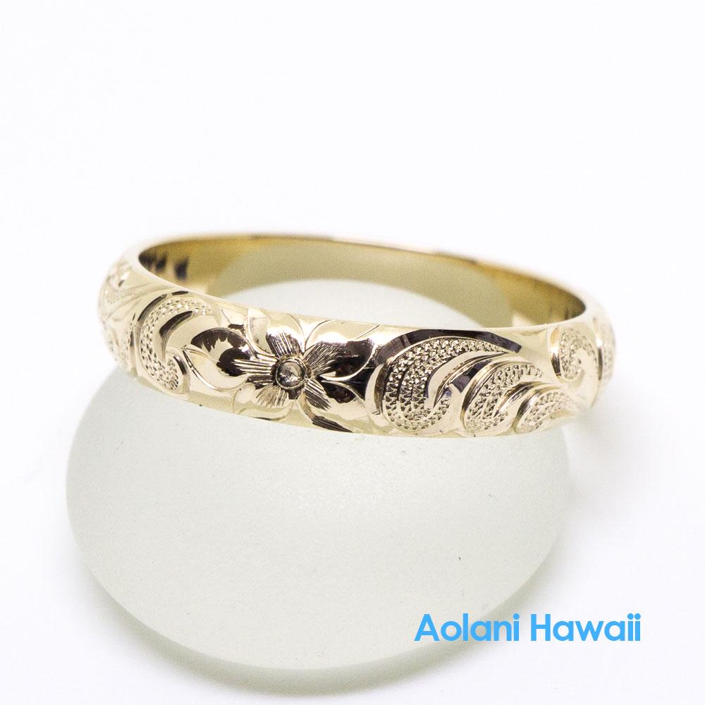 14K Gold Traditional Hawaiian Ring (4mm Width Barrel