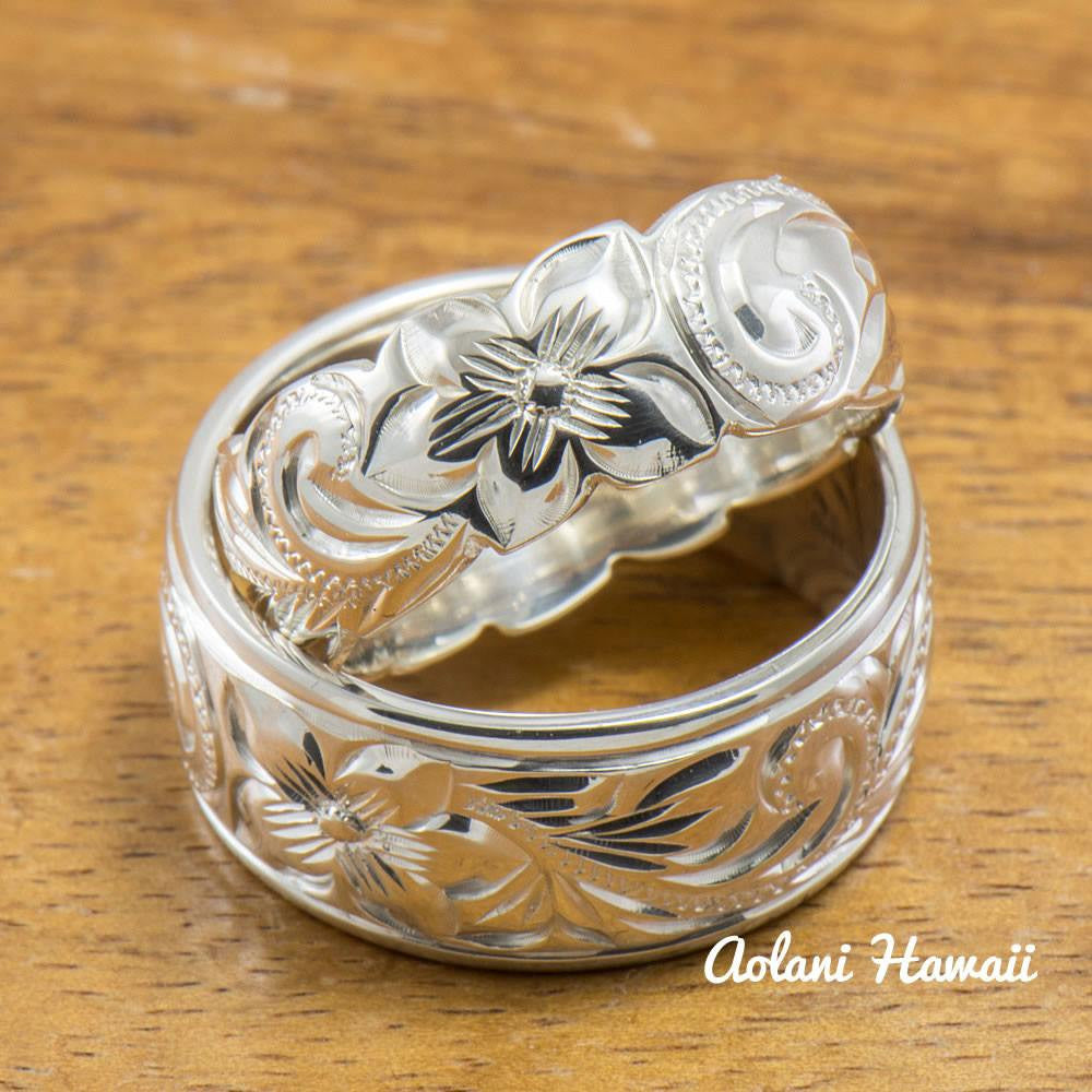 Set of Traditional Hawaiian Hand Engraved Sterling Silver