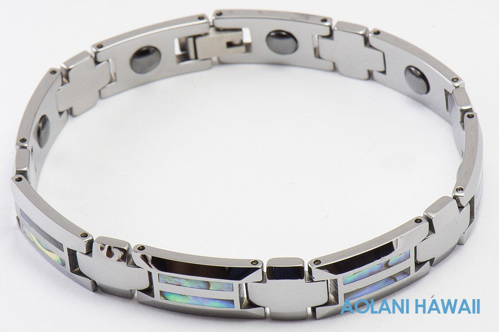 Tungsten Carbide Abalone Bracelet (10mm width, 8" inch in length)