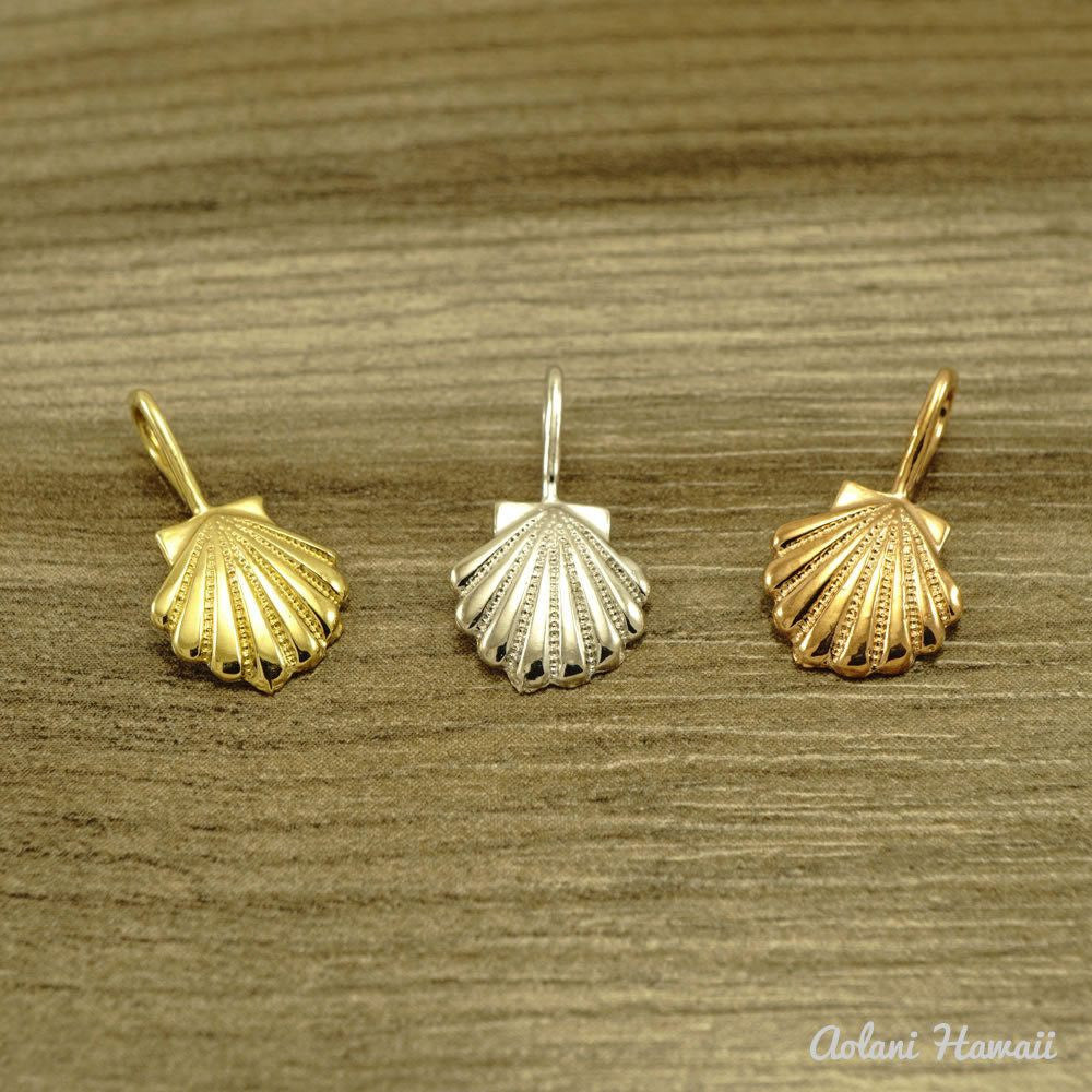 14k gold seashell pendant