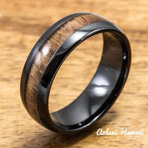 ceramic and wood wedding rings