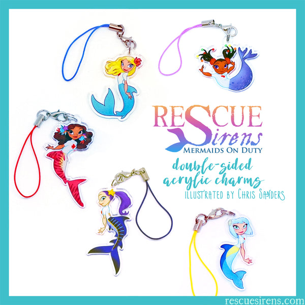 "Rescue Sirens" acrylic charms by Chris Sanders