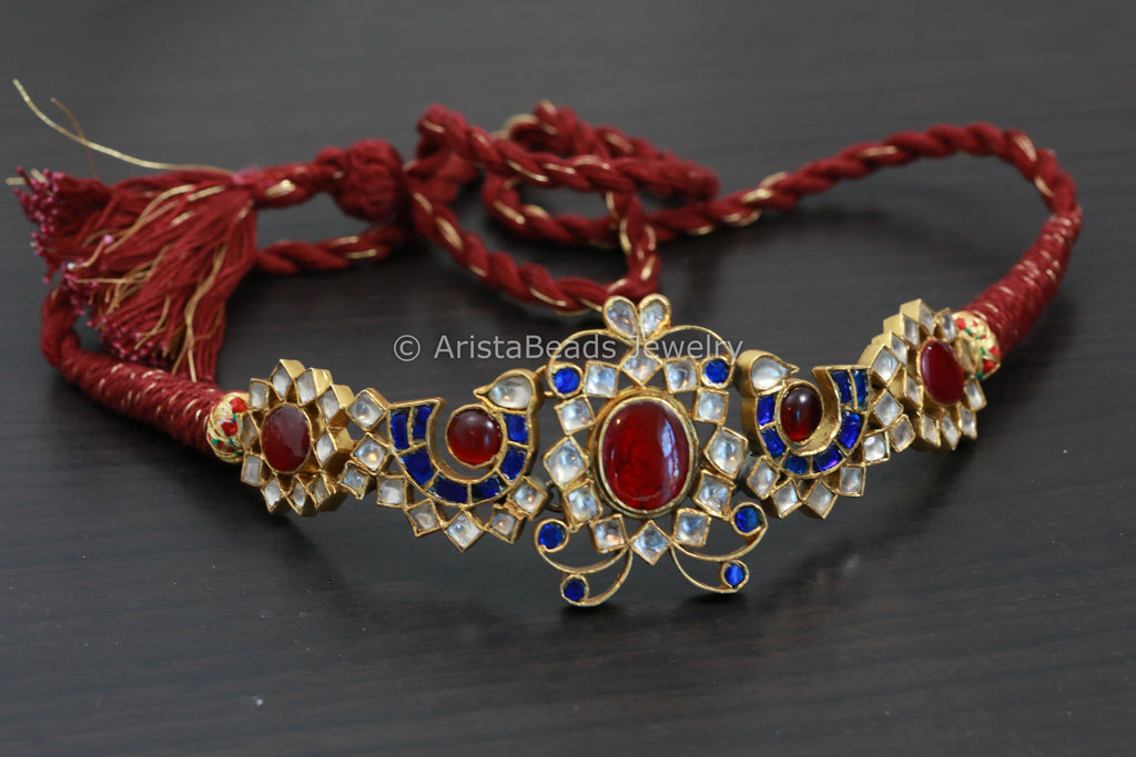 925 Silver Kundan Choker Necklace 