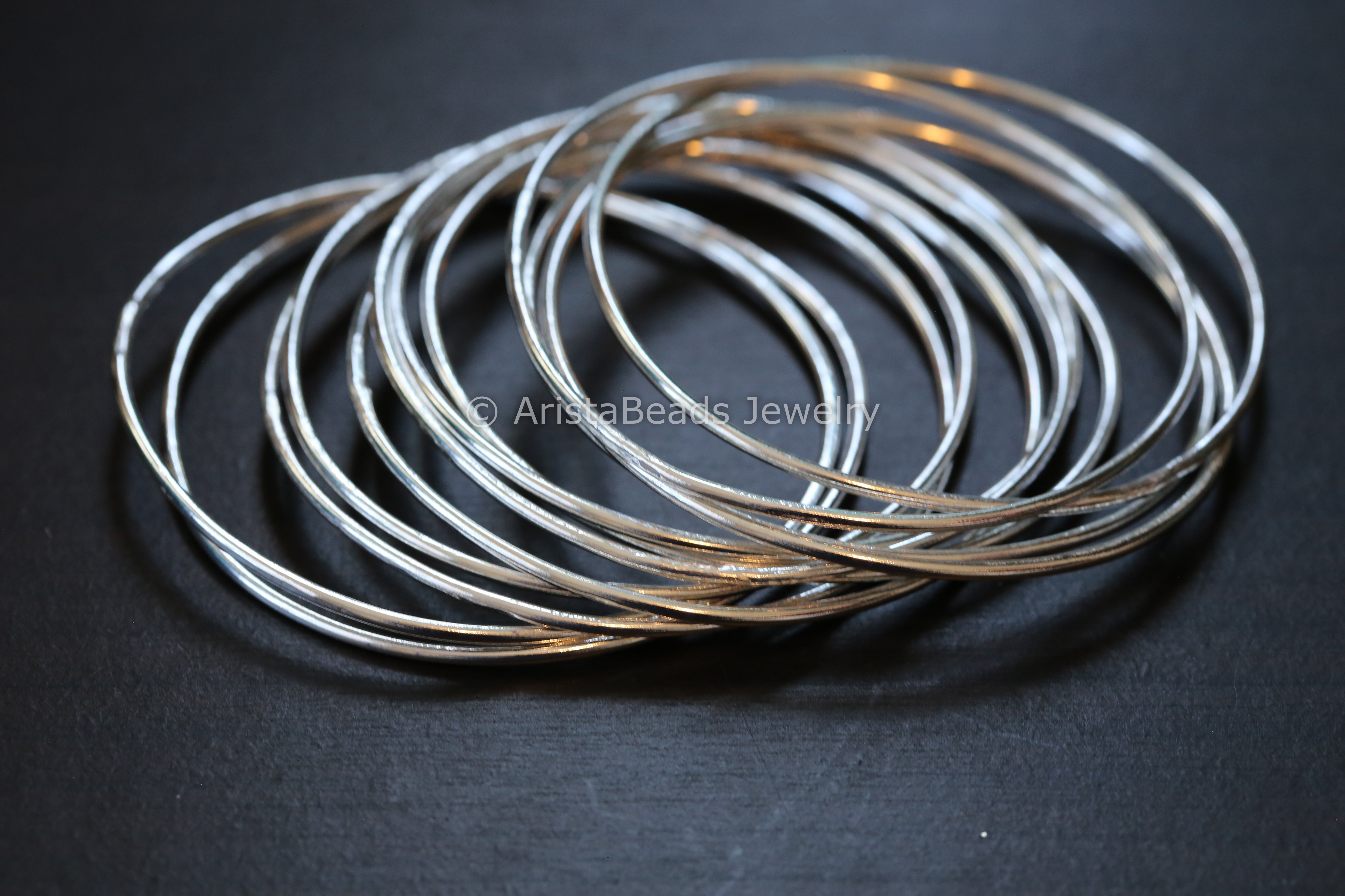 silver metal bangles