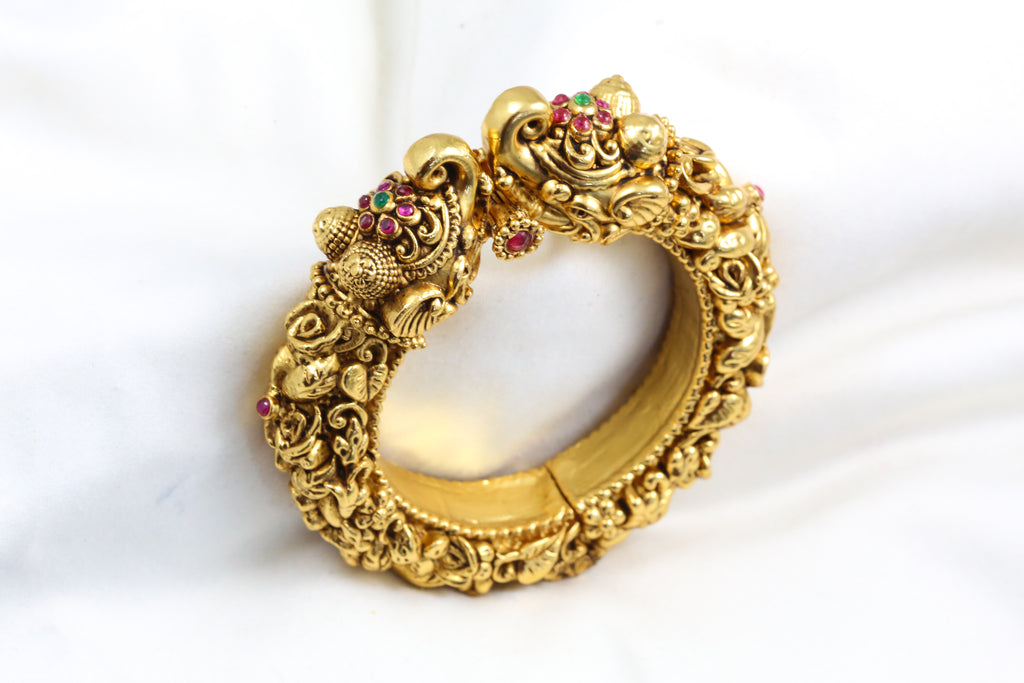 Antique Gold Elephant Kada (2.4 