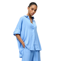 Womens French Connection Cornflower Blue Damasco Air Flow L/s Shirt
