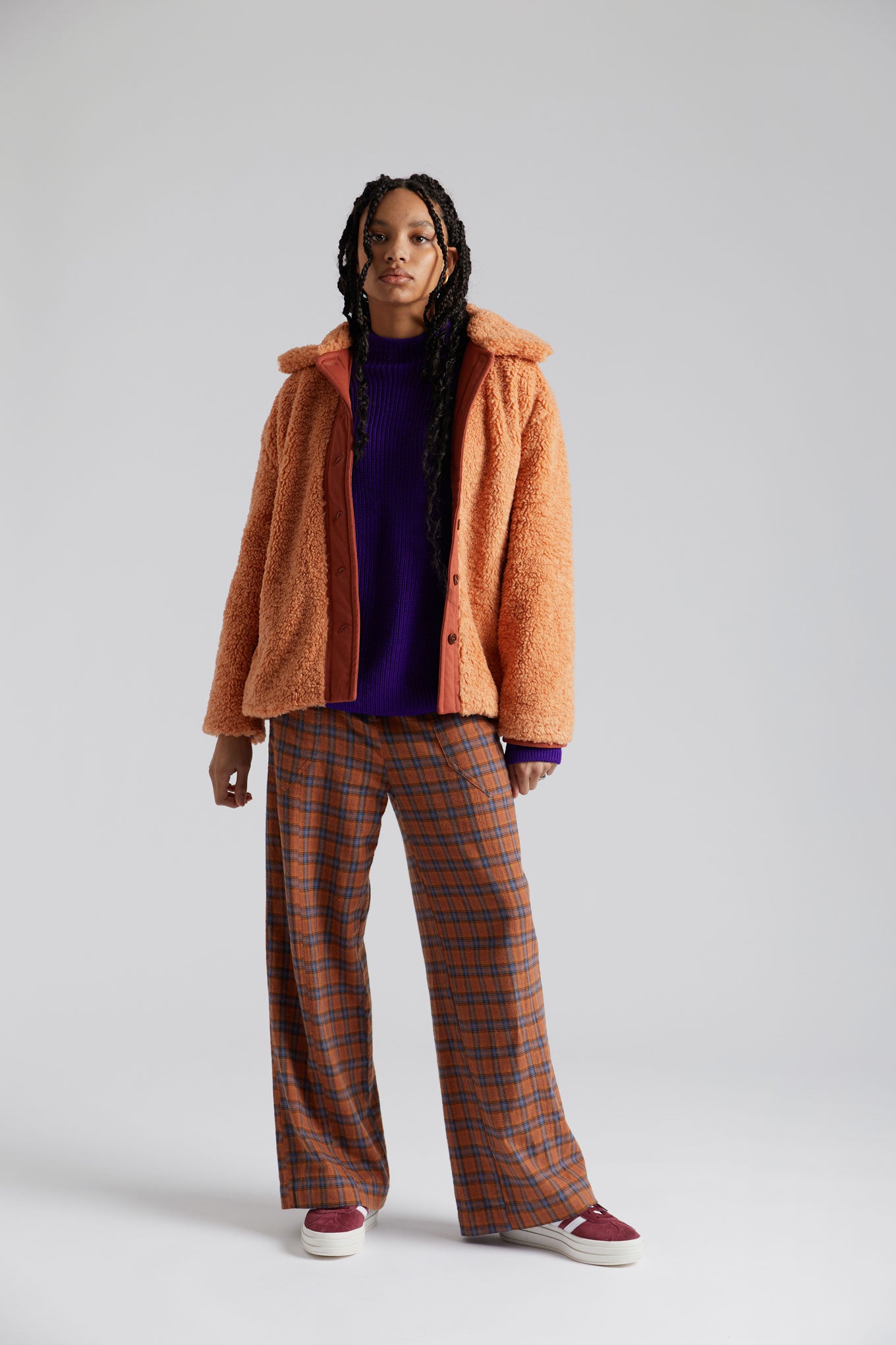 RUBY - Organic Cotton Flannel Dress Patchwork Check - Komodo Fashion