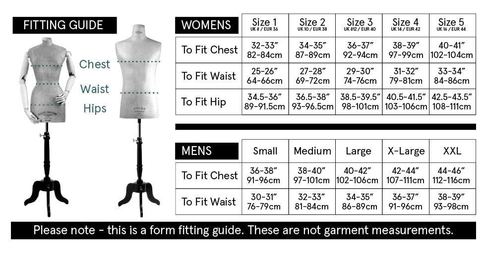 size in cm