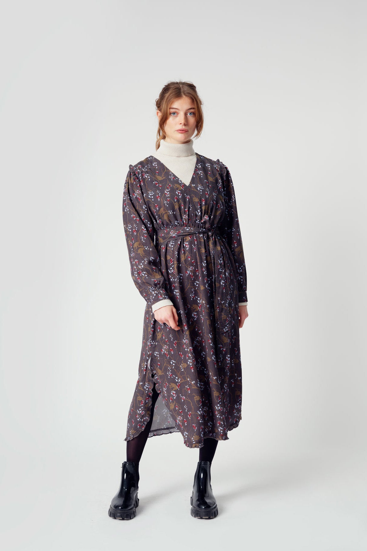 ALINA Womens Tencel Winter Jungle Ivy Dress, Size 3 / UK 12 / EUR 40