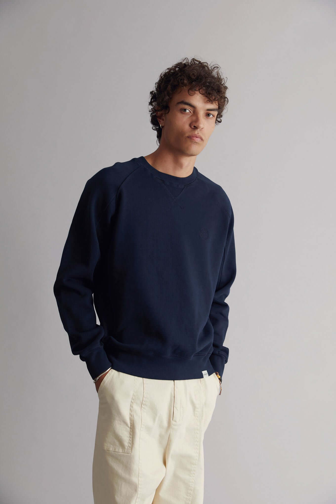 ANTON Mens Organic Cotton Sweat Navy, Small