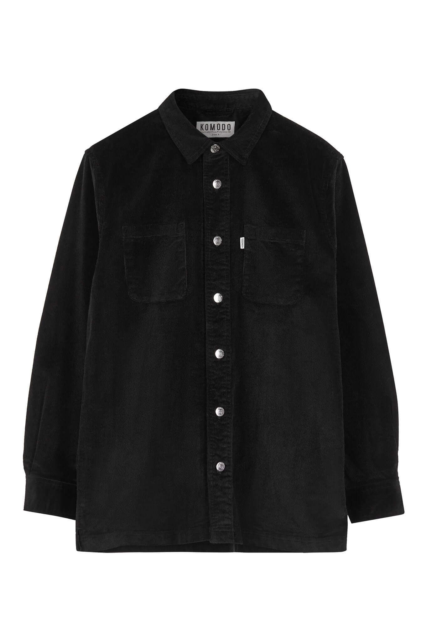 JEAN Mens Organic Cotton Overshirt Black, Extra Large