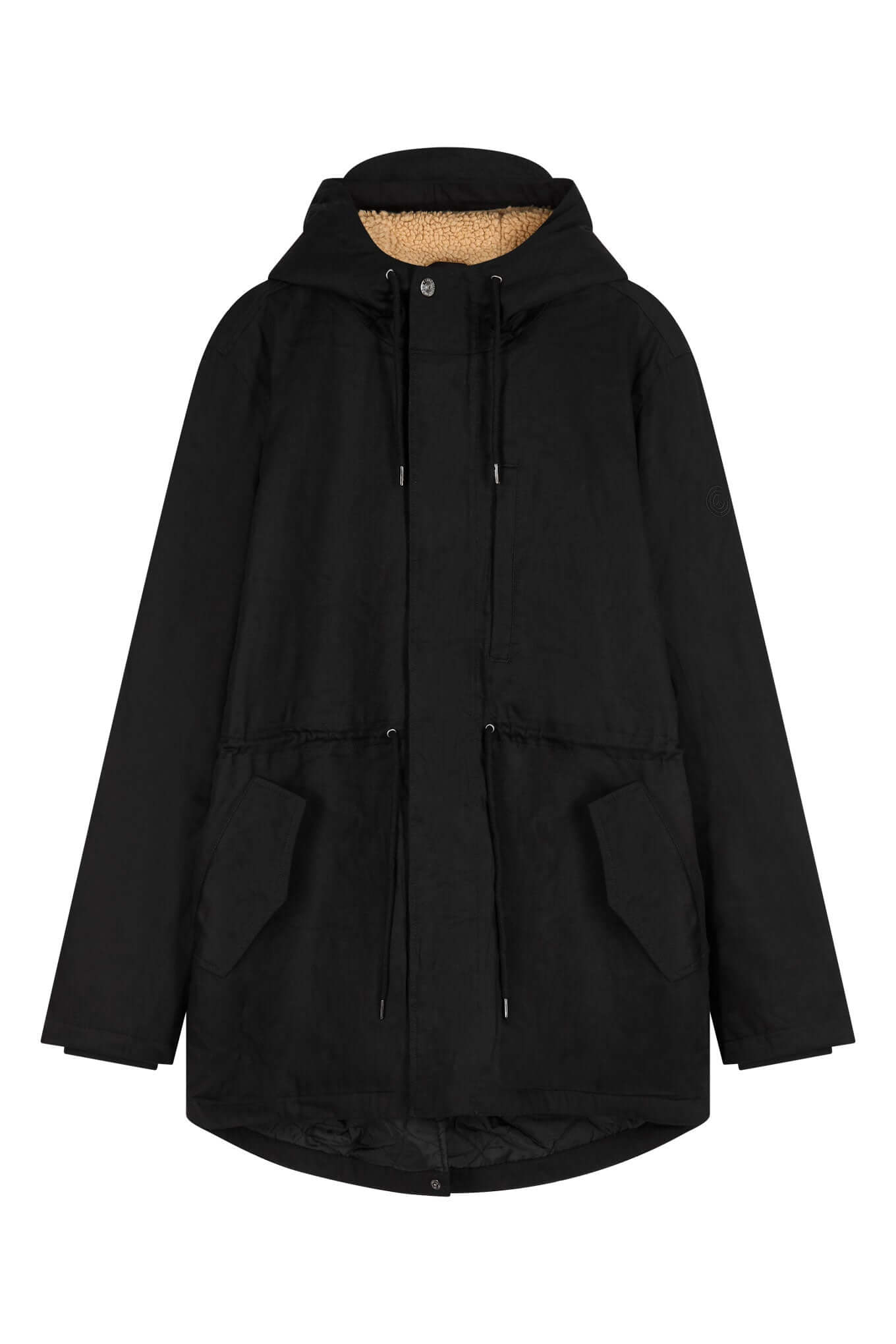 WILSON Womens Organic Cotton Parka Black, Size 3 / UK 12 / EUR 40