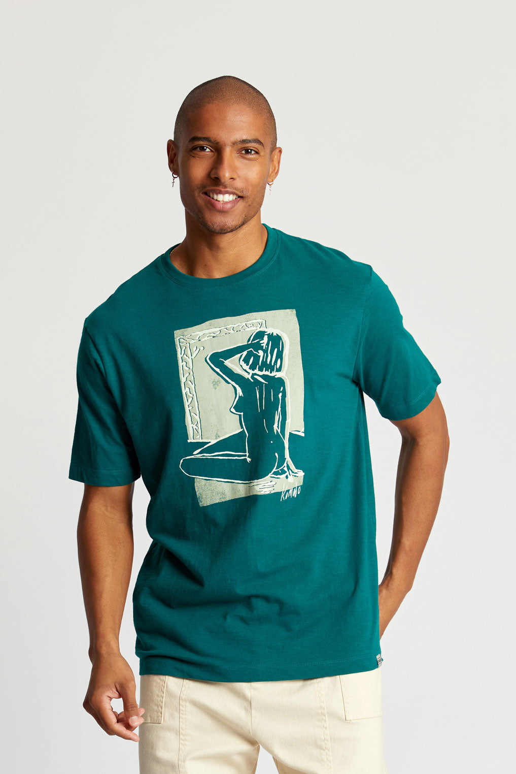 CHEEKY Tee GOTS Organic Cotton - Teal Green, LARGE