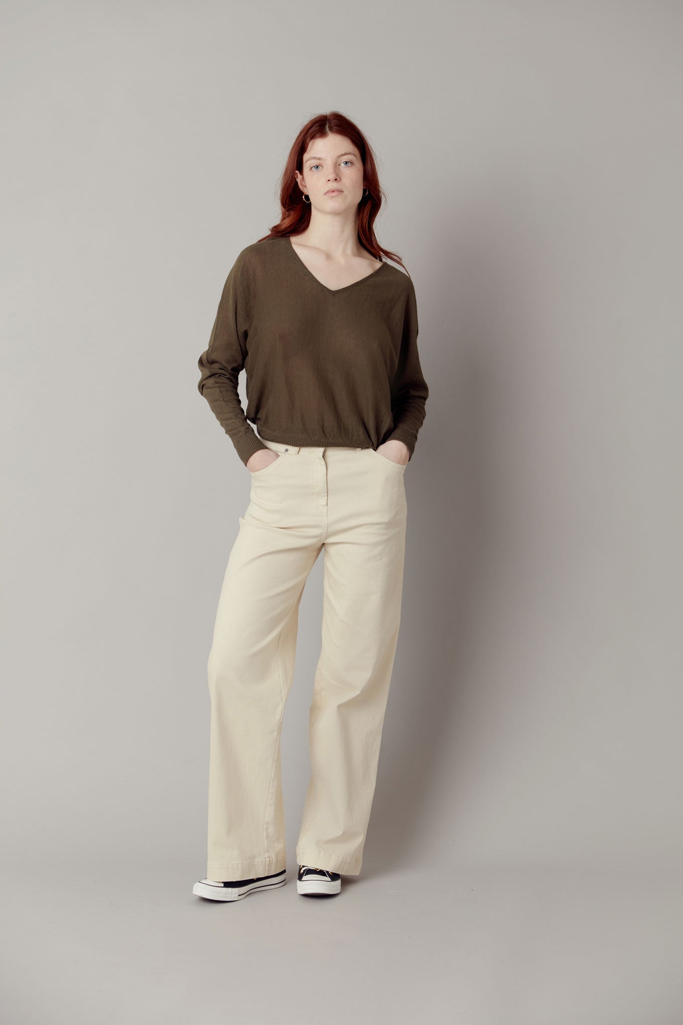 LYNX Organic Cotton Trousers - Soft Putty, SIZE 5 / UK 16 / EUR 44