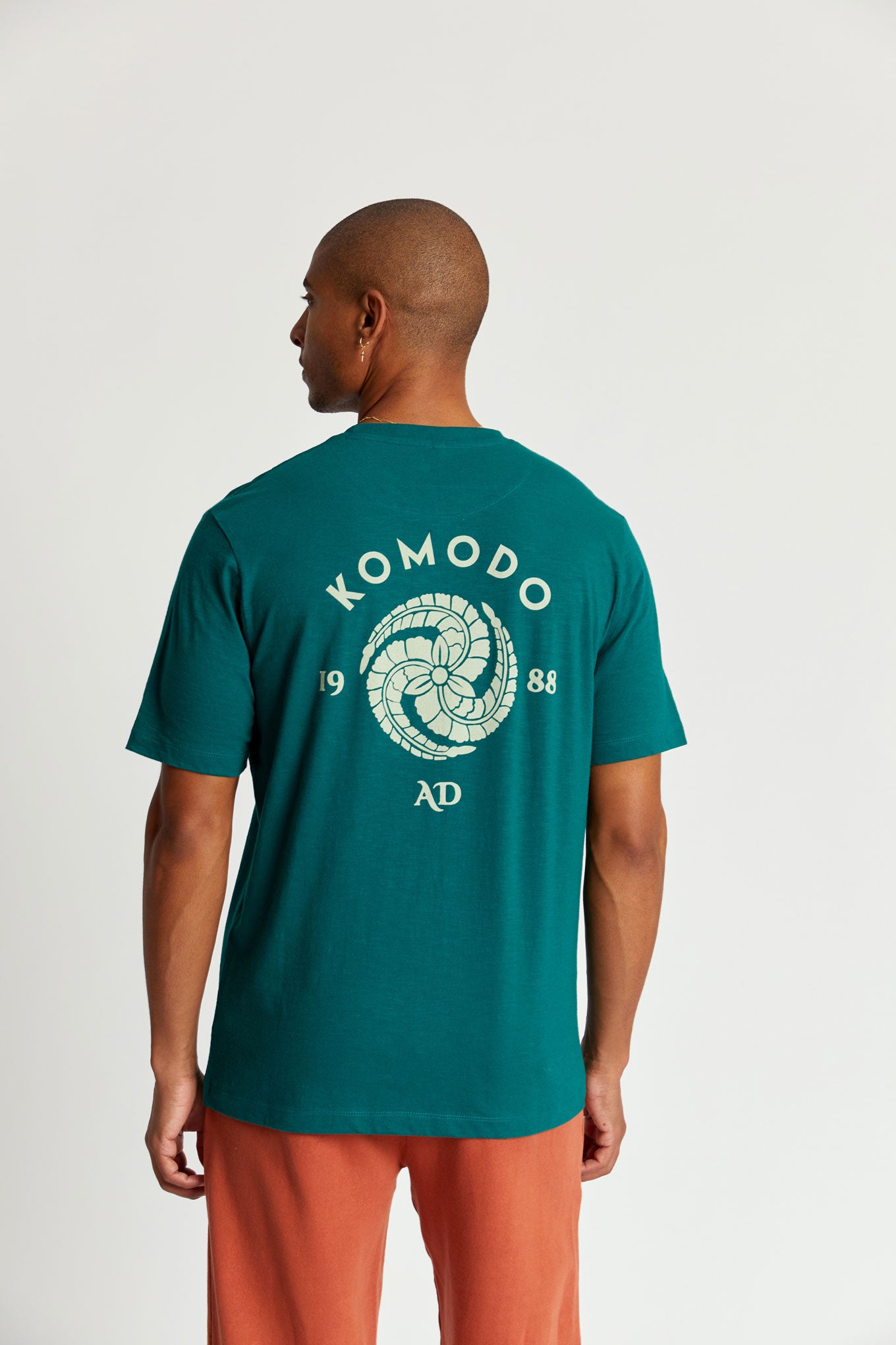 CREST Tee GOTS Organic Cotton - Teal Green, SMALL