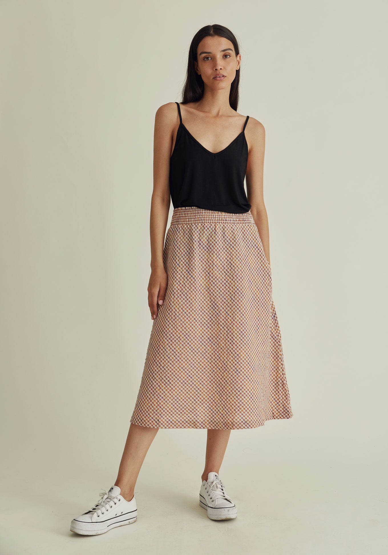 ALICIA Midi Skirt - Organic Cotton, SIZE 3 / UK 12 / EUR 40