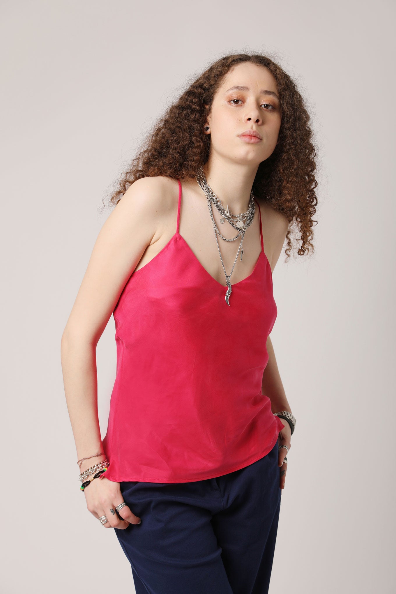 FLEUR CAMISOLE Curpo Top Pink, SIZE 2 / UK 10 / EUR 38