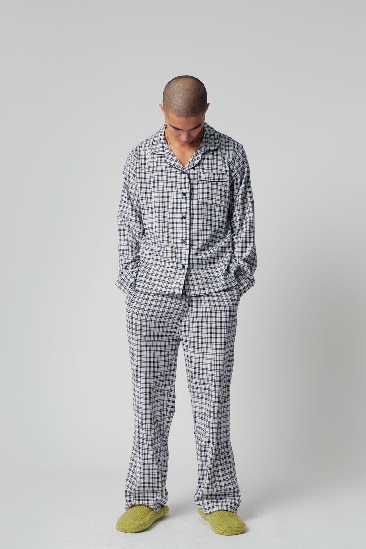 JIM JAM Mens Organic Cotton Pyjama Set White, Large