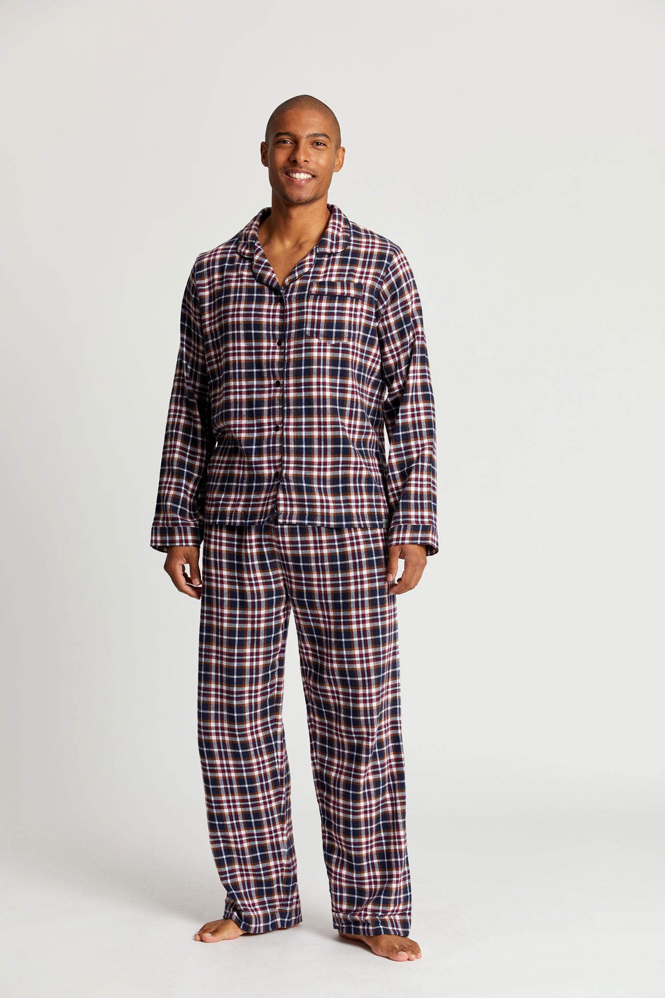 JIM JAM Mens Organic Cotton Pyjama Set Navy, Large