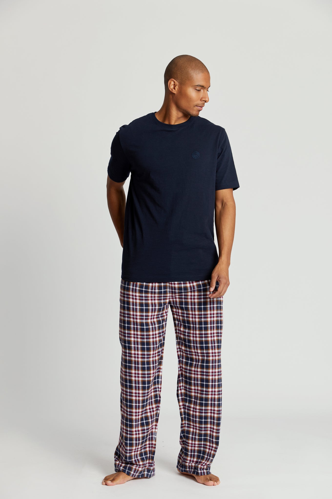 JIM JAM Mens Organic Cotton Pyjama Bottoms Navy, Medium