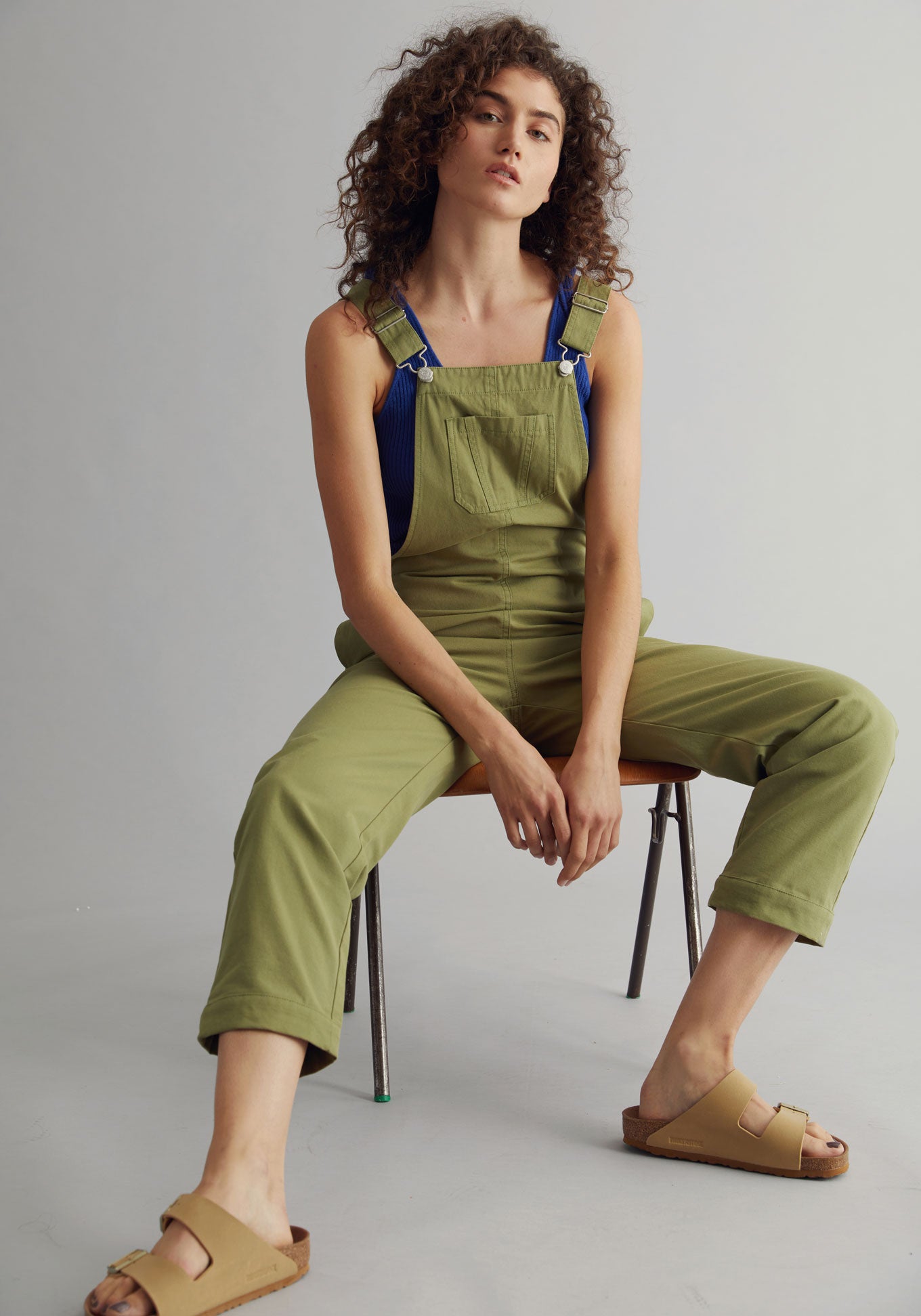 JOY Organic Cotton Dungaree - Khaki Green, SIZE 4 / UK 14 / EUR 42