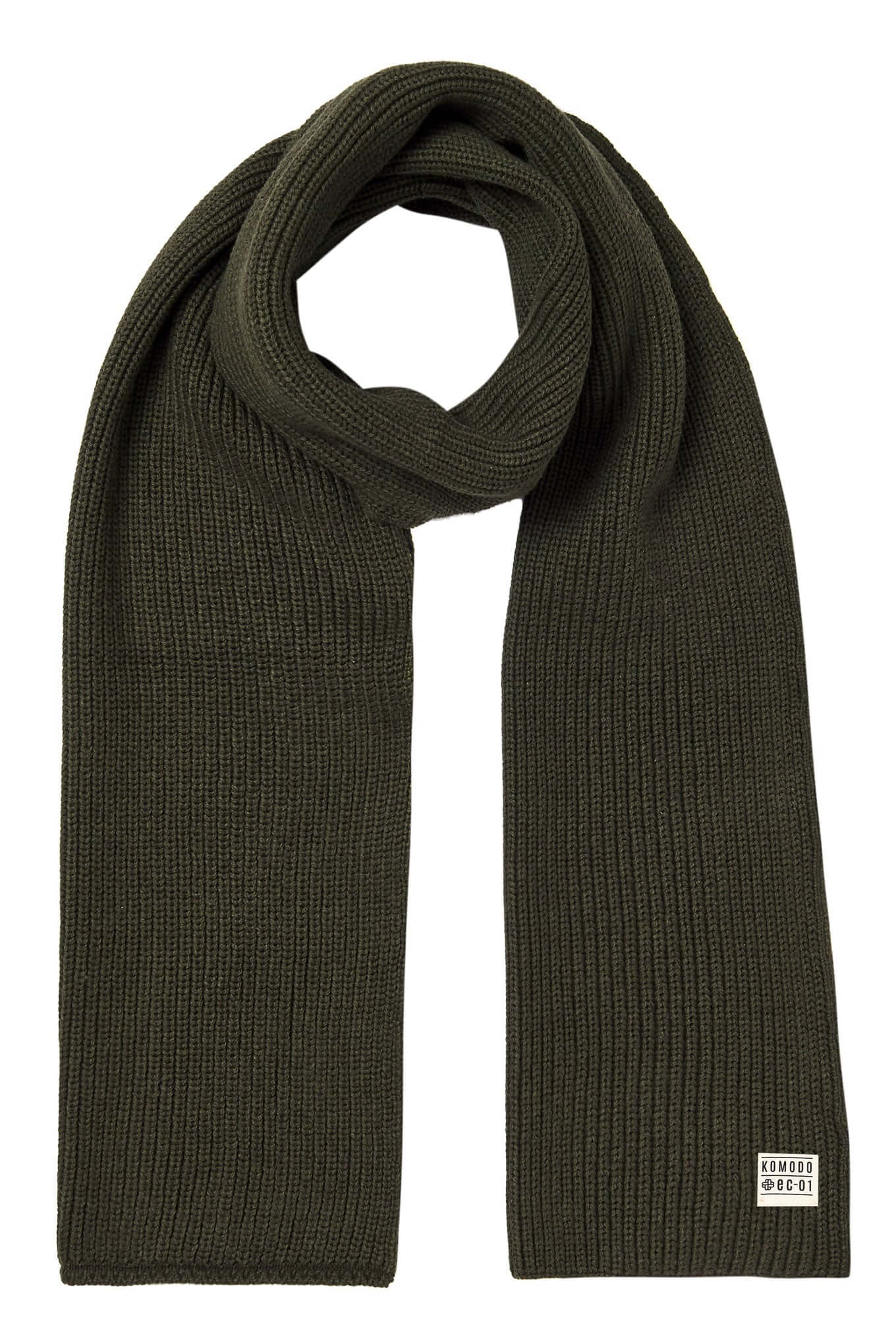 SENDAI - GOTS Organic Cotton Scarf Dark Khaki