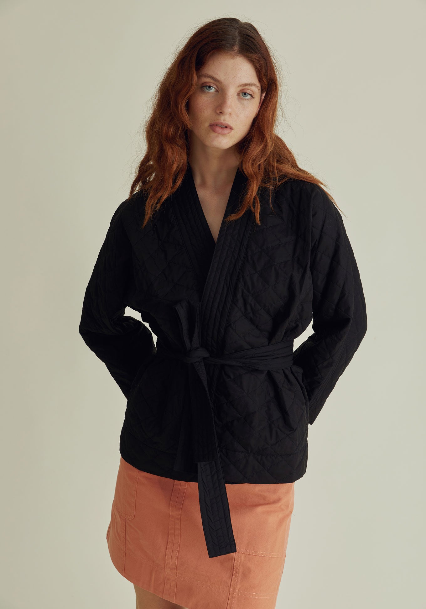 KISHI Organic Cotton Quilted Jacket - Black, SIZE 1 / UK 8 / EUR 36