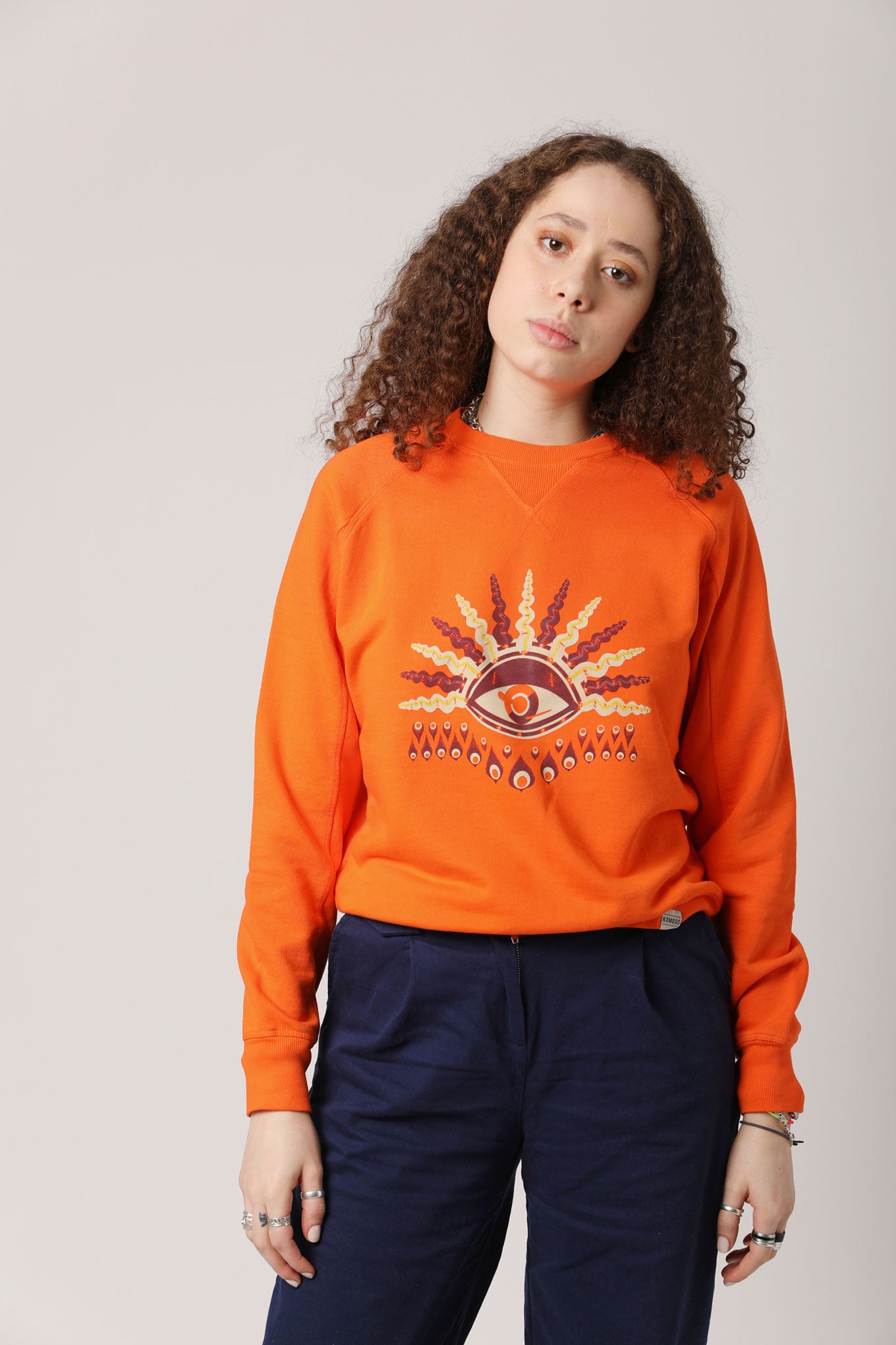 KOMODO’S EYE Organic Cotton Crewneck Orange, SIZE 1 / UK 8 / EUR 36