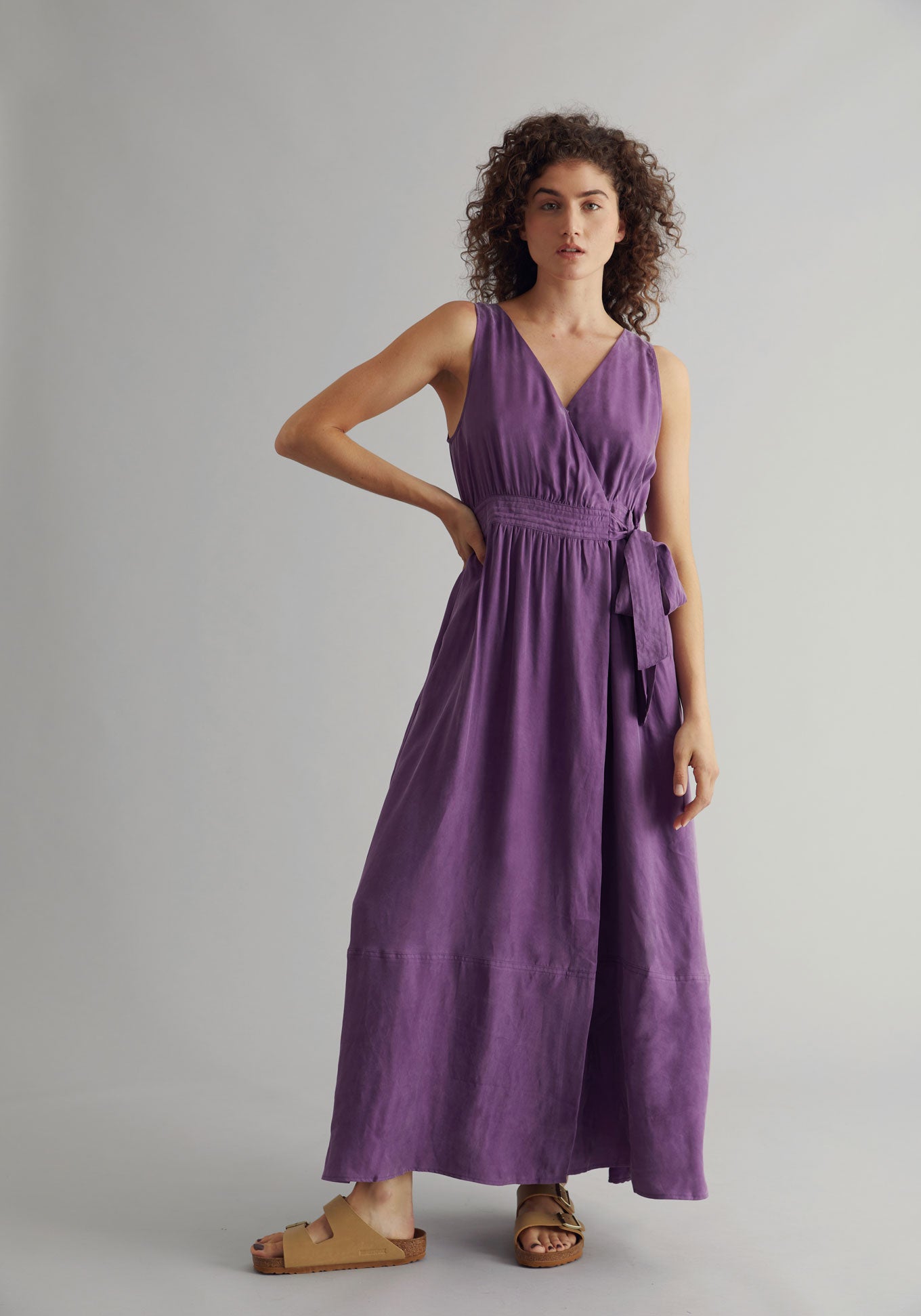 MIKA Dress - Cupro Viscose Purple, SIZE 3 / UK 12 / EUR 40