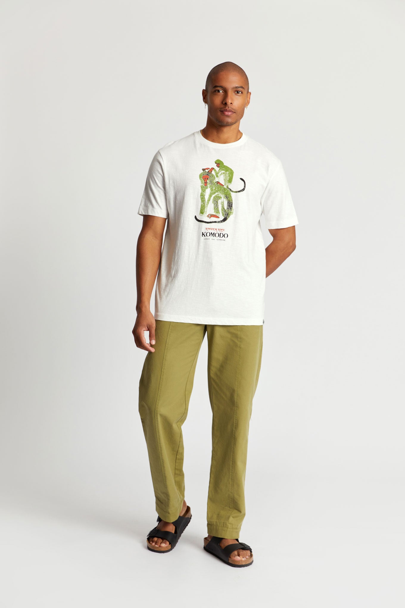 ZIGGY Organic Cotton Trousers - Khaki Green, Large