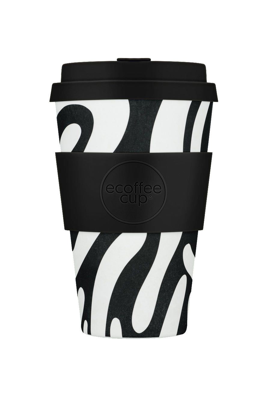 Black and white XL Reusable Bamboo Cup